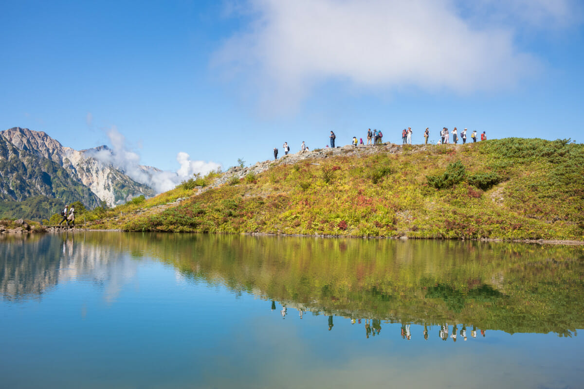 the Japanese alps on the cusp of autumn