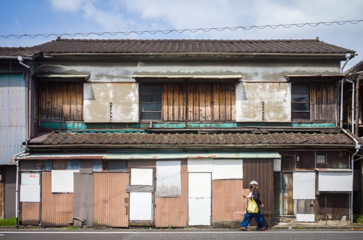 The last shop and dated signs of an old Japanese shopping arcade