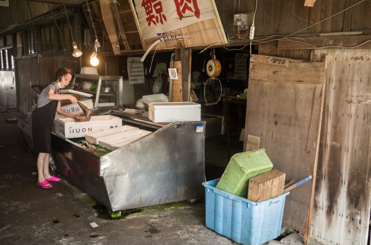 The last shop and dated signs of an old Japanese shopping arcade