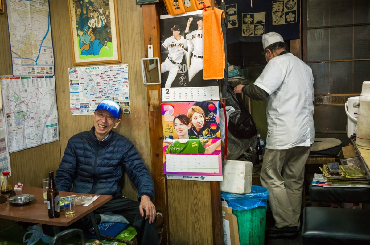 A cluttered and tiny old Tokyo tonkatsu restaurant