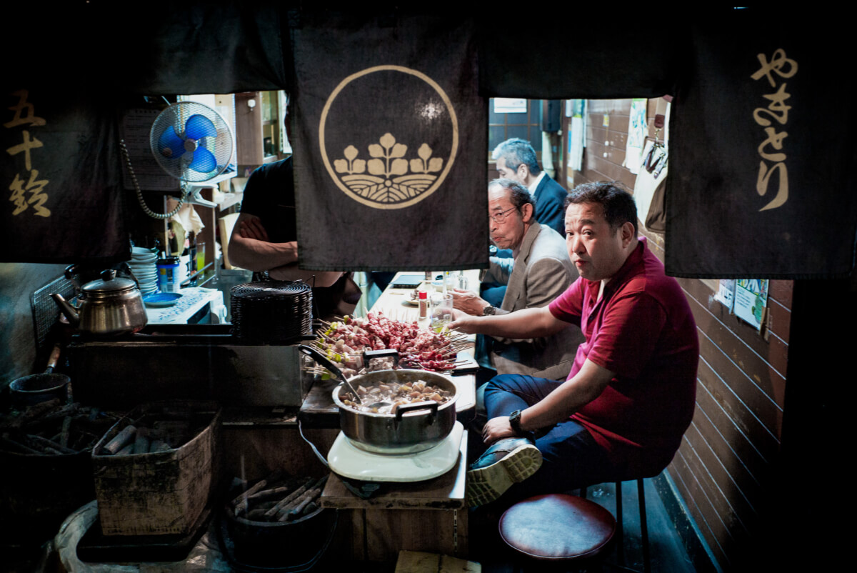 looks from inside a little tokyo bar