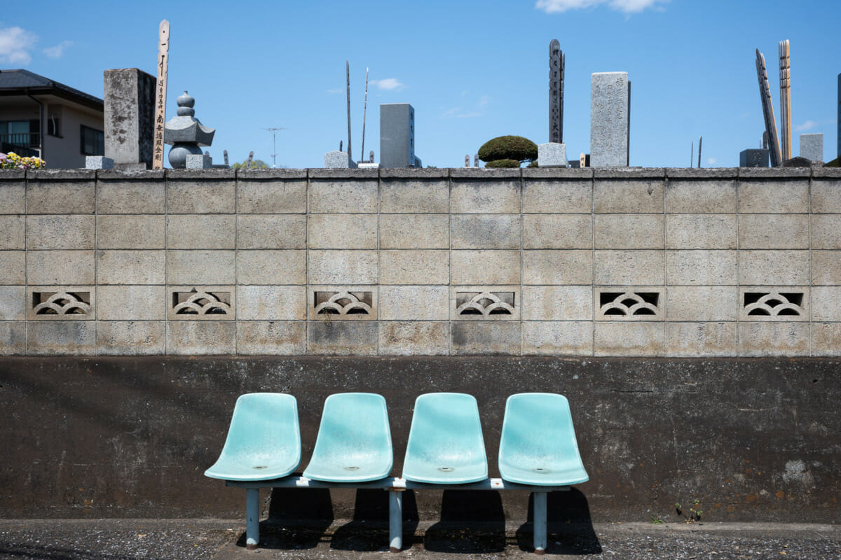 The silence of suburban Tokyo bus stop seats