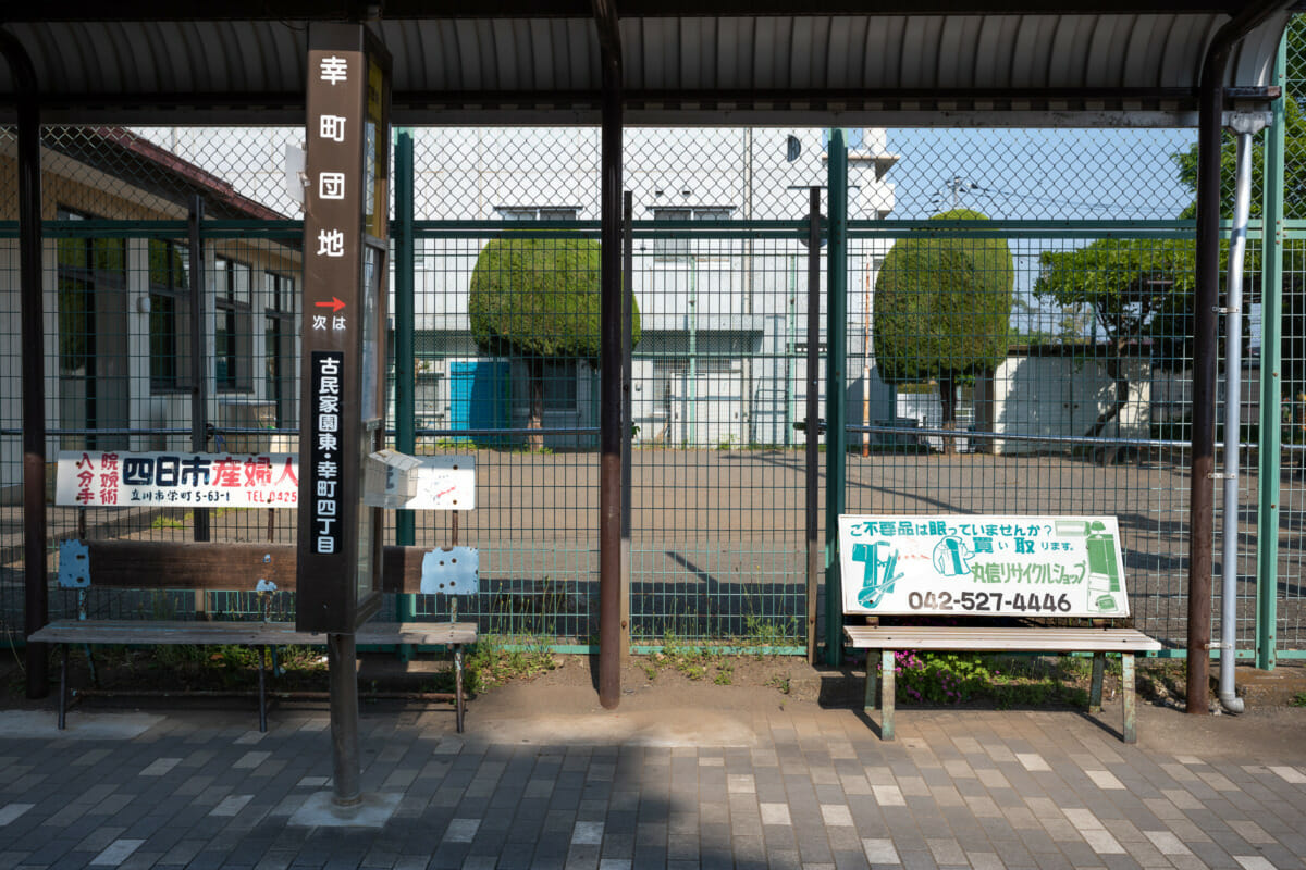 The silence of suburban Tokyo bus stop seats