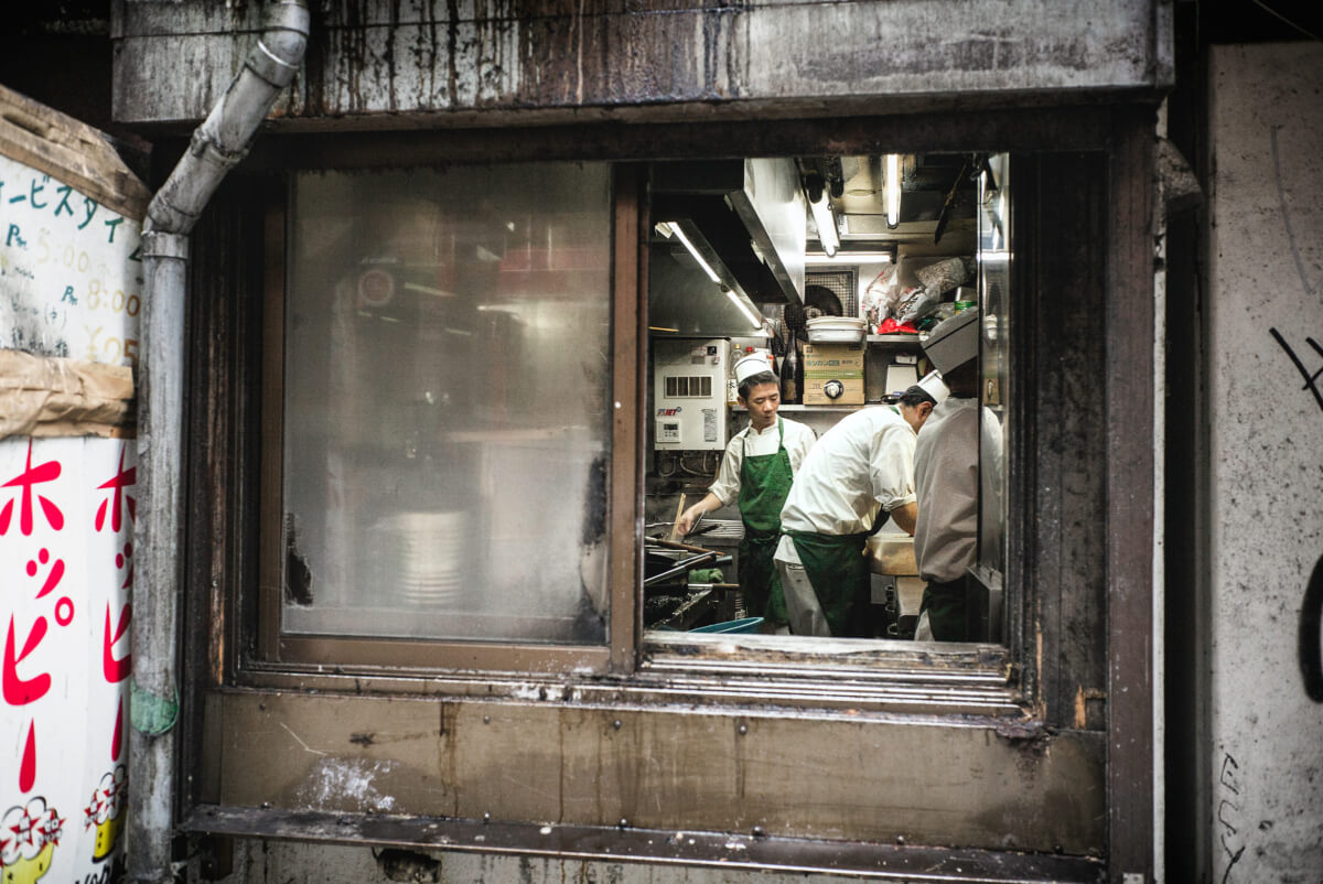 dirty Japanese restaurant kitchen