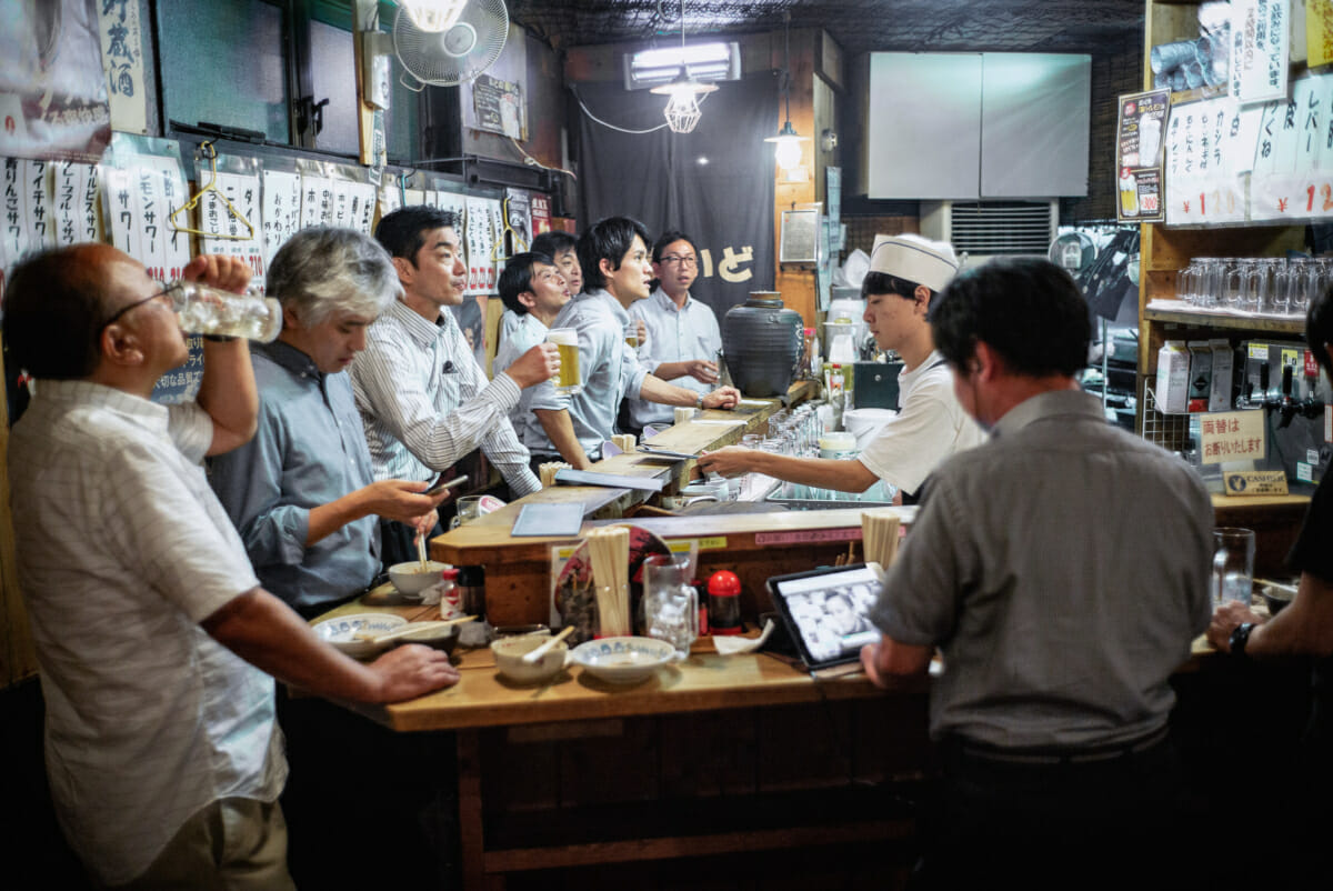 tokyo standing bar and its drinkers