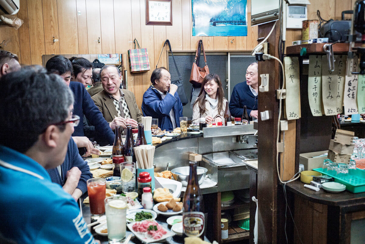 Japanese standing bar smiles