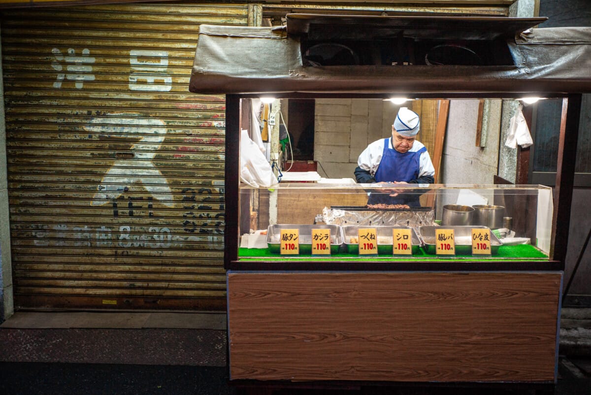 The end of a little Tokyo yakitori stall